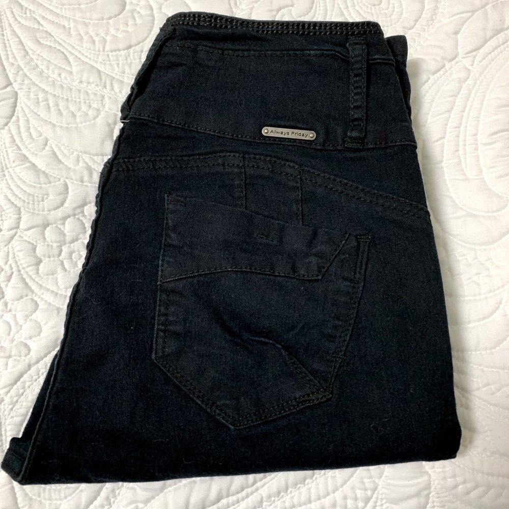 Next Friday black/blue skinny cropped jeans